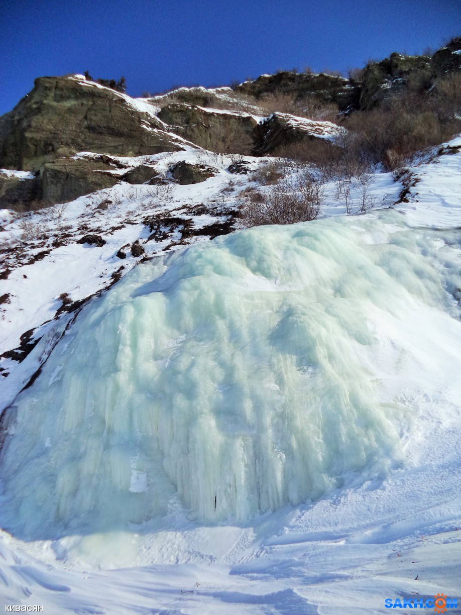 кивасян: замерзший водопад(считая от мыса &quot;Рогатый&quot;4
