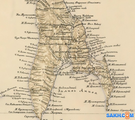 Карта сахалина 1905 года