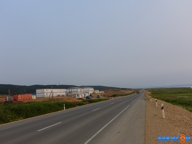 Место будущей Сахалинской ГРЭС-2 на закате солнца. Вид с северной стороны