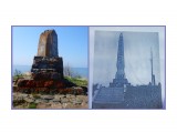 MyCollages
Памятный знак в честь высадки японского десанта в 1905 году "Карафуто Энсэй Гун Дзёрику кинэнхи" (памятник десанту экспедиционного корпуса Карафуто).
Утром 7 июля 1905 года японский Северный экспедиционный корпус... начал боевые действия по захвату Южного Сахалина. Японские войска высадили десант возле деревни Мэрэй (ныне село Пригородное) под прикрытием боевых кораблей Северной эскадры...В память о событиях июля 1905 года по инициативе старосты селения Мэрэй Танака на пожертвования местного населения 14 августа 1926 года на месте высадки десанта был поставлен памятник. Он представлял собой бетонную стелу высотой 11 метров в форме трехгранного штыка, установленную на постаменте, отделанной местным камнем. Надпись на памятнике была сделана рукой соратника погибшего майора Нисикубо генерал-лейтенанта Ёсиэ Исисукэ. Возле стелы были поставлены два якоря Холла. Памятник располагался на высоком холме, к нему вела бетонная лестница.После 1945 года памятник был разрушен, стела взорвана, её шпиль лежит недалеко от основания знака. Полностью утрачена каменная облицовка основания, исчезли якоря... В книге И.Самарина "Памятники истории и культуры периода губернаторства Карафуто (1905-1945 гг.)

Просмотров: 696
Комментариев: 0